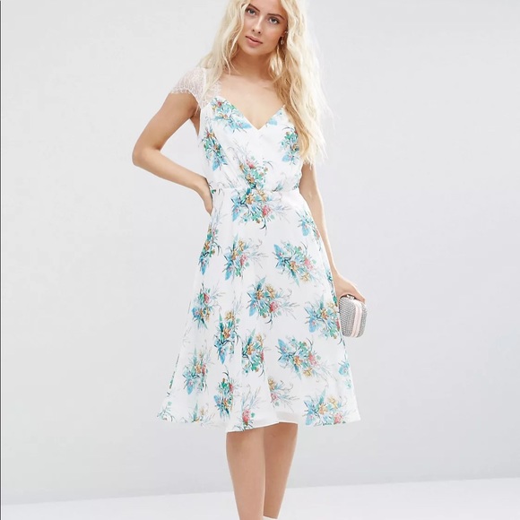 ASOS | Dresses | Asos Kate Lace Midi Dress In White Floral | Poshmark